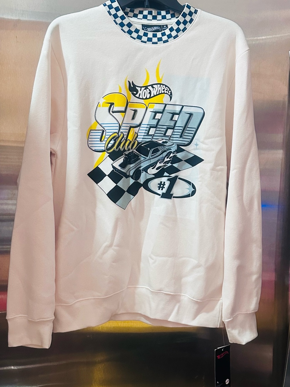 Hot Wheels✨🤍🖤💛Speed Club Crewneck Sweater - White